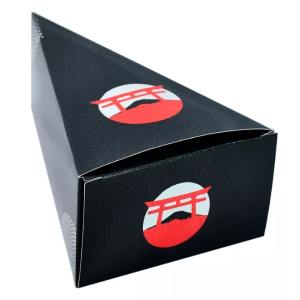 100un Embalagem Temaki Preta Para Delivery - Com Berço triplex 300g 6 cm x 10 cm x 16.8 cm 1x1 Laminação interna e externa;  