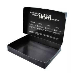 Caixa Preta Para Sushi Delivery - Grande - 100un Triplex 300g  1x1 Laminação interno e externo  